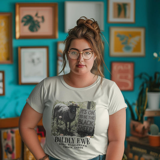 Boldly Ewe Black Sheep Graphic T-Shirt | Farm Animal Shirt