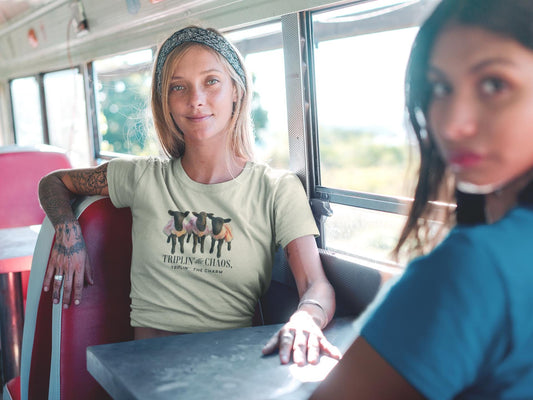 Boldly Ewe lamb trio graphic T-Shirt | farm animal vintage photo fun free spirit swag