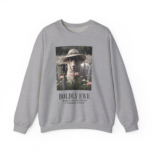 Floral Sheep Crewneck Sweatshirt | Farm Countryside